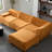 Solid Wood Based With Luxurious And Comfortable Orange Fabric 4 Seats Cloud Textile
