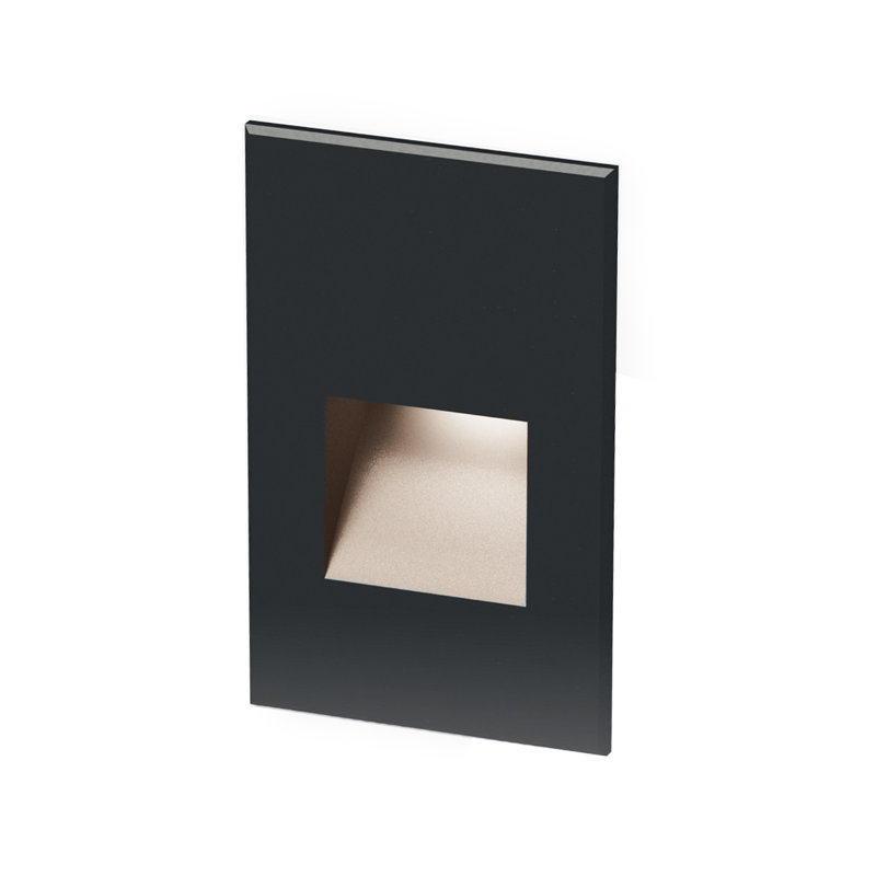 LED Step Light, Black on Aluminum, Amber