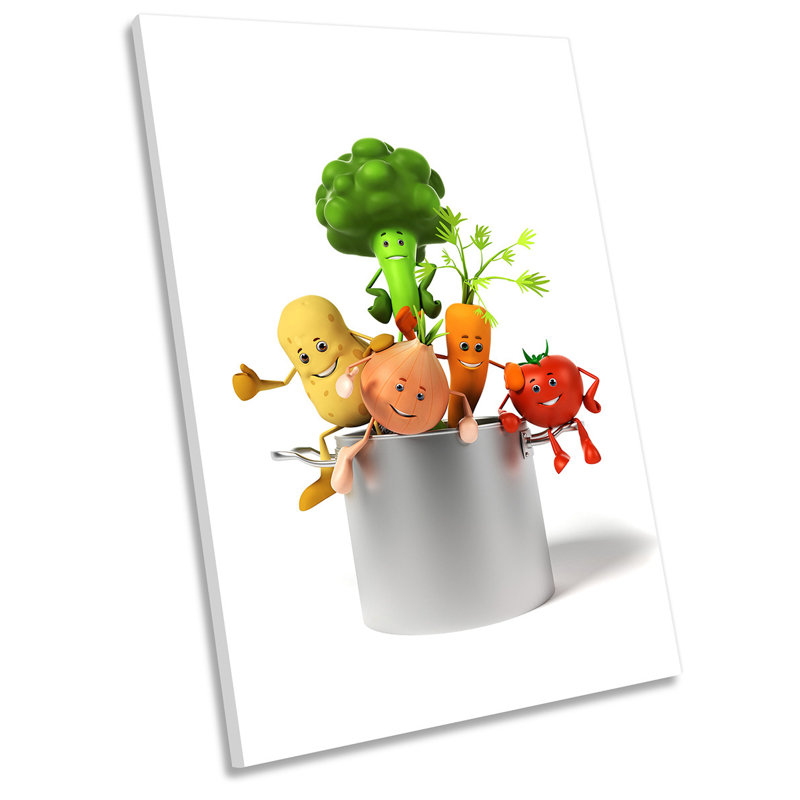 Funny Kitchen Vegetables - Wrapped Canvas Print, 91.4cm H x 61cm W x 4cm D