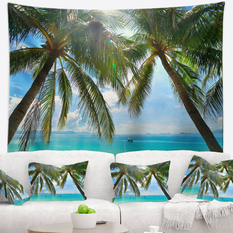 Tapisserie de plage blanc de sandy à suspendre au-dessus de couleur blanche en polyester avec accessoires suspendus inclus