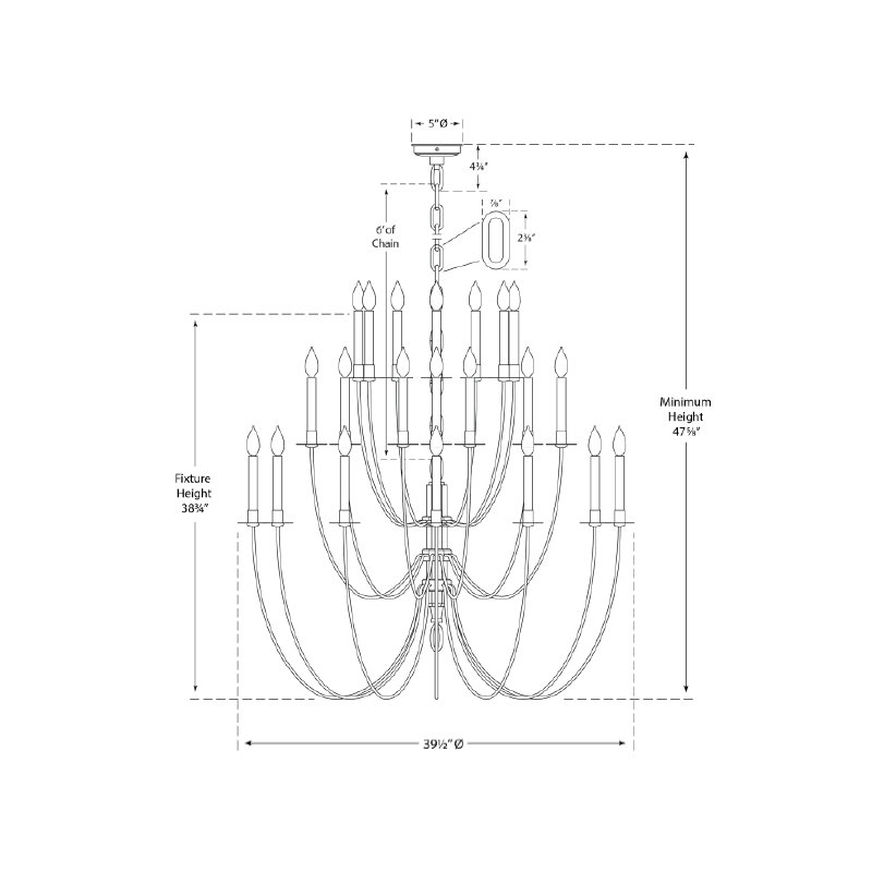 Thomas O'Brien Erika Three-Tier Chandelier, Belgian White