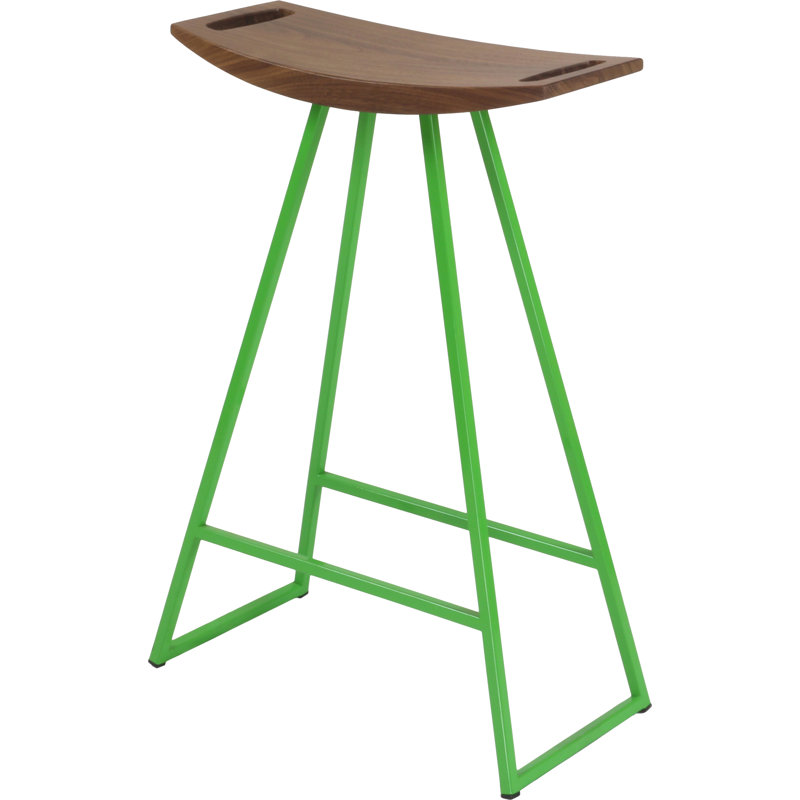 Tabouret de comptoir 24 po Roberts, Vert, Noyer