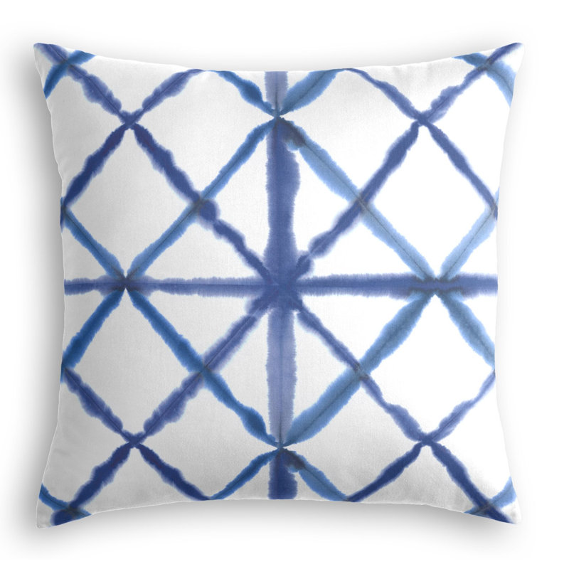 Pixel Embroidered Cotton Reversible Throw Pillow, 22" x 22"