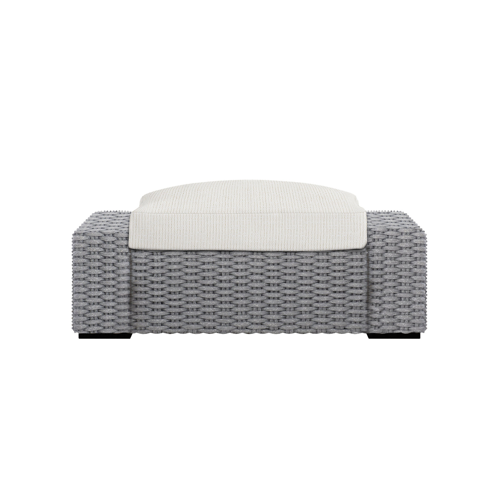 Capri Outdoor Ottoman with Cushion, Cream Outdoor Poly 6070-002