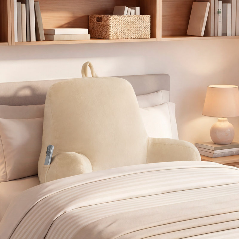 The Sheet Lab Plush Backrest Pillows, Beige, 29" x 24.5" x 10.5"