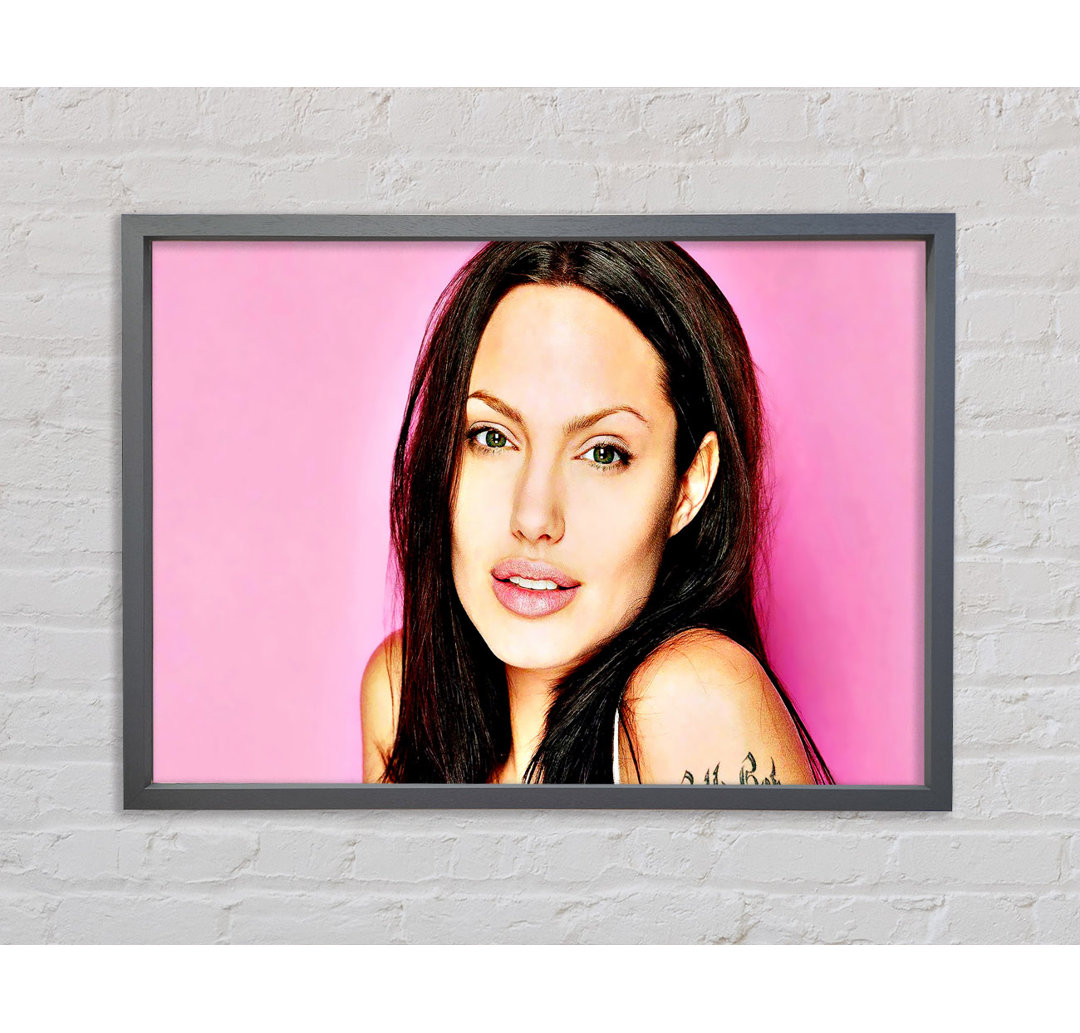 Angelina Jolie Pink - Einzelner Bilderrahmen Kunstdrucke auf Leinwand