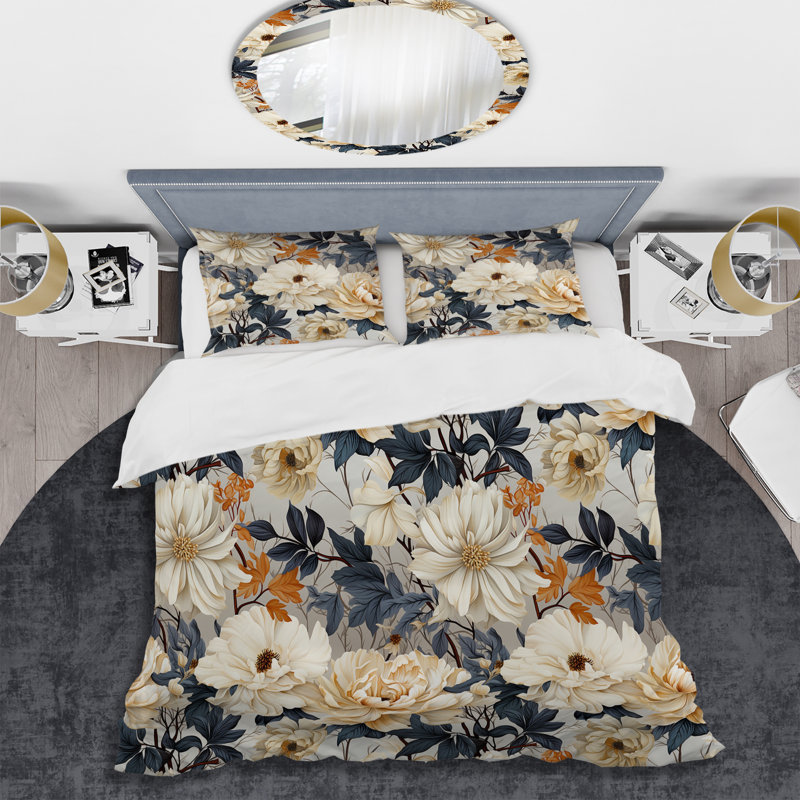 Ensemble de housse de couette Ethereal Blooms, Housse de couette pour très grand lit et 2 très
