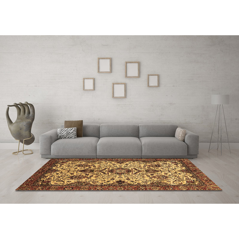 Washable Oriental Indoor Rug, Round 5'