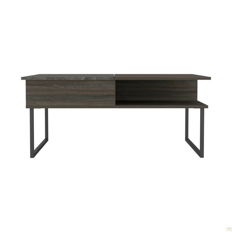 Table basse à plateau relevable, une tablette