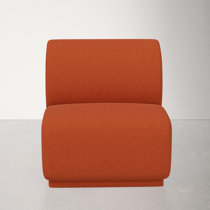 Nouvelle Modern Orange Leather Donut Accent Chair