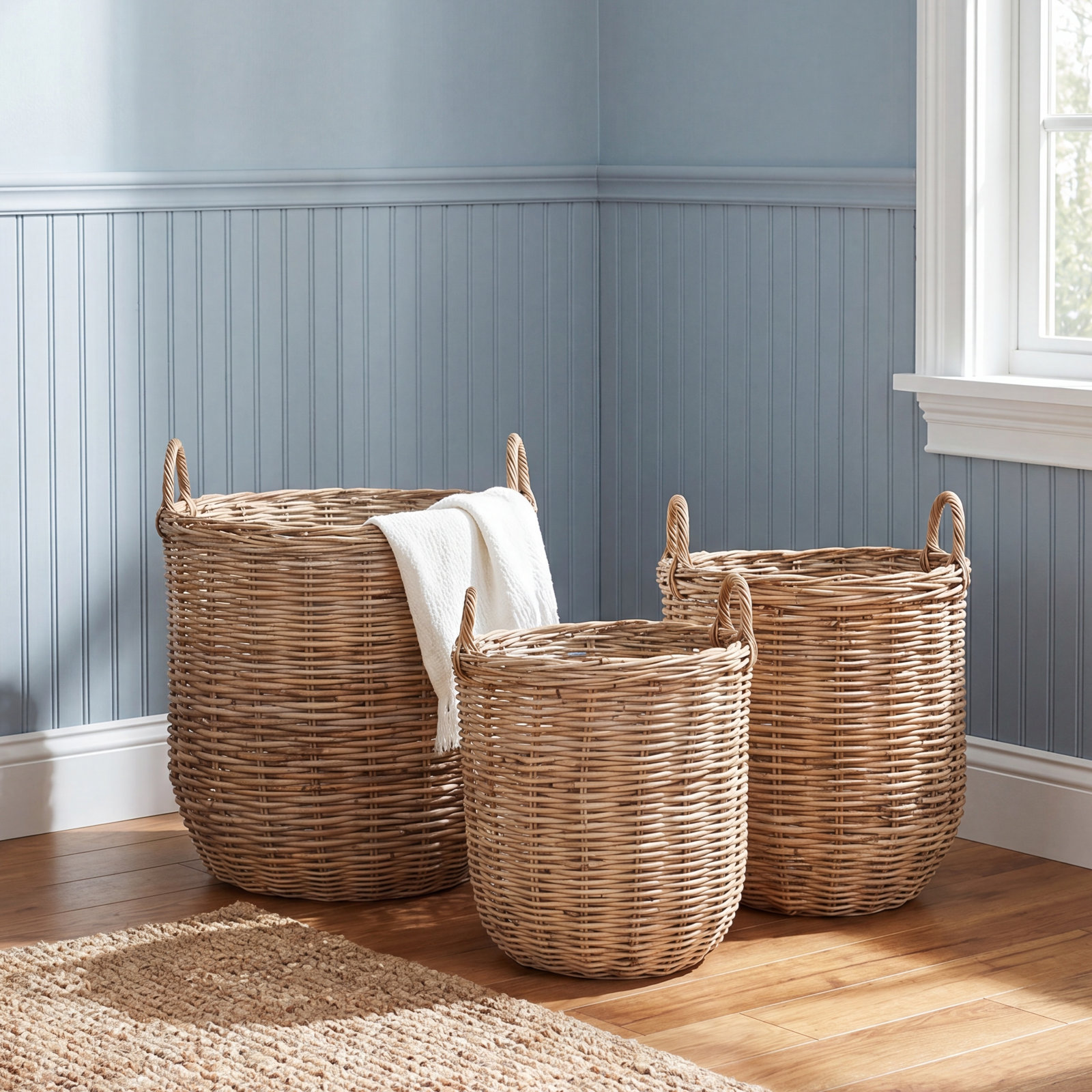 Handwoven Rattan Storage Basket Set