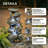 Rock Waterfall Outdoor Fountain with LED Lights & Cascading Tiers, Stone Effect Resin Garden Fountain for Patio Lawn Backyard-816679588