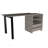 Malaui 120 Desk With Two Legs, Two Drawers, And Two Shelves - Light Gray, Perfect For Home Office And Study Spaces