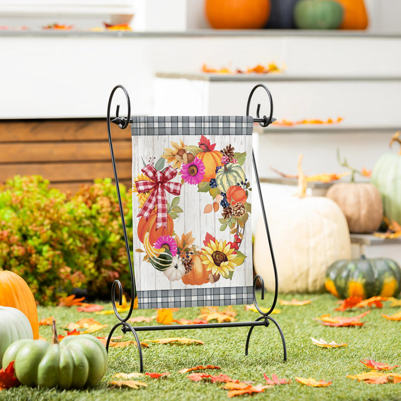 Drapeau de jardin couronne de courges