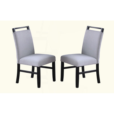 Chaise rembourrée en tissu doux avec pieds en bois gris anthracite