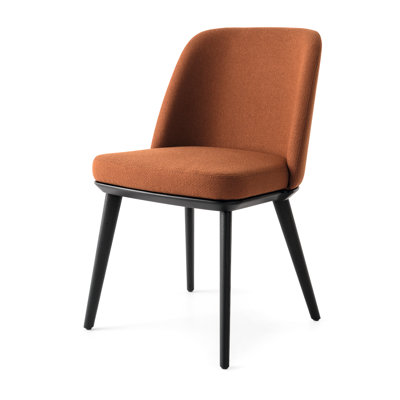Foyer Upholstered Dining Chair with Wooden Base