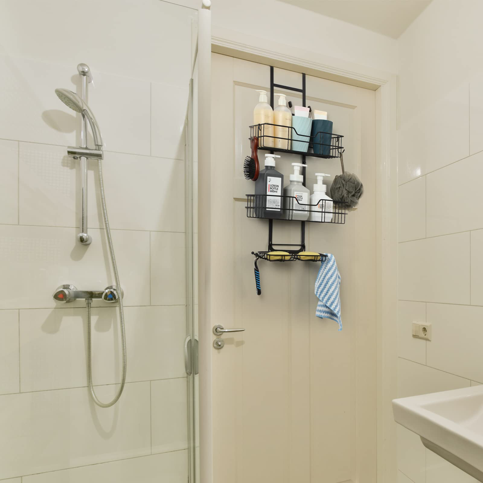 Rebrilliant Devonda 3 Tier Hanging Stainless Steel Shower Caddy, Detachable Shampoo  Organizer Rack for Bathroom, Bronze