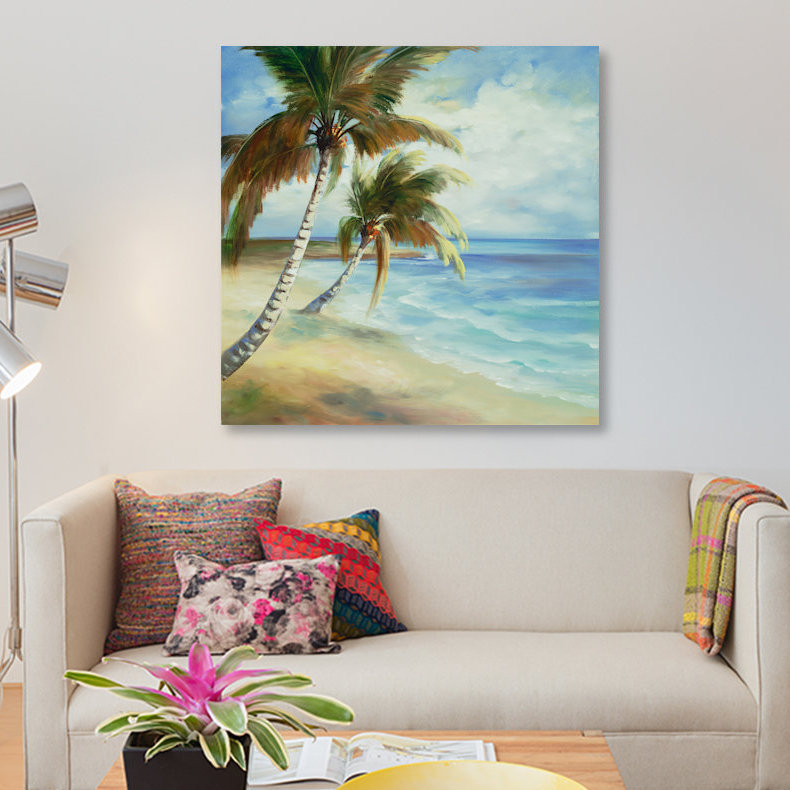 «Tropical V», reproduction sur toile, H 12 po x l 12 po x P 0,75 po, Pas de tapis, Toile tendue
