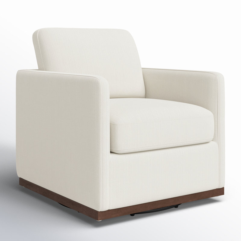 Fauteuil pivotant rembourré Bobbi, Coton Flannigan