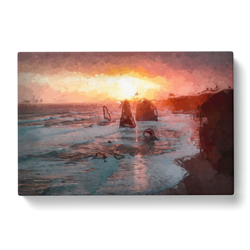 Twelve Apostles In Victoria Australia In Abstract - Wrapped Canvas Print, 50cm H x 76cm W x 3cm D