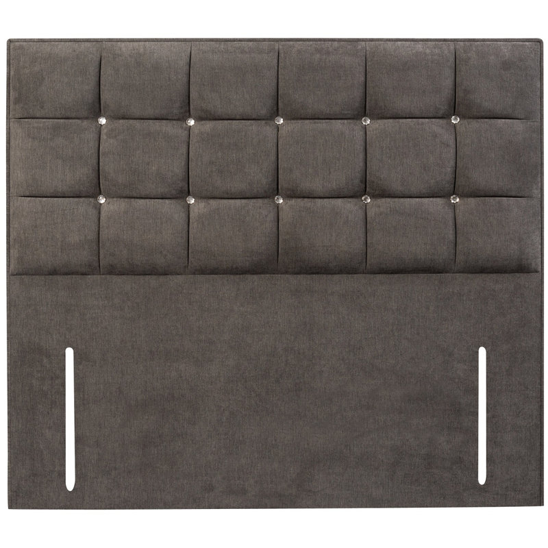 Glamour Upholstered Headboard, Double (4'6'), Charcoal, Velvet