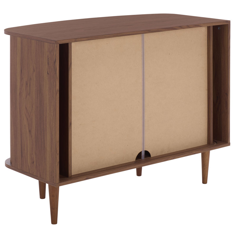 Sabby Tambour Door Compact Tv Stand, Walnut