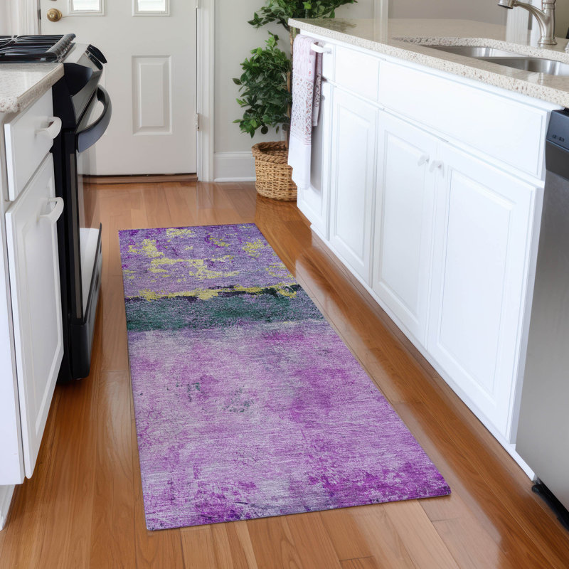 Premium Machine Washable Varroville AMF1716 Abstract Rug, Runner 2'3" x 7'6"