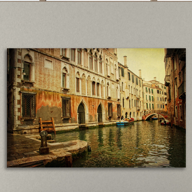 Morning On The Canal by Dano - Wrapped Canvas Print, 30cm H x 46cm W x 4cm D