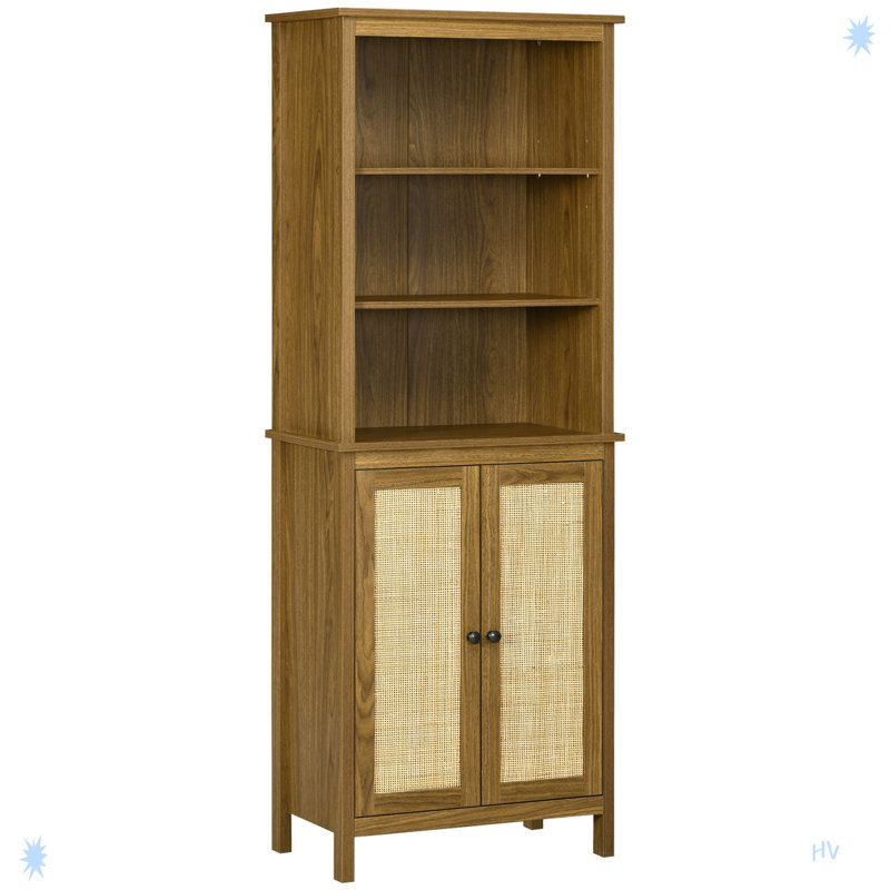 Bibliothèque avec armoire et tablettes ouvertes, bibliothèque haute
