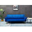Canapé-lit polyvalent bleu foncé avec assise et sommeil confortables, parfait pour les espaces compacts et les chambres d'amis.