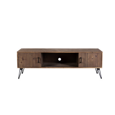 Armoire de rangement en bois récupéré de style industriel - Conception simple et généreuse, bois massif, naturel, P 60 po x l 18 po H 20 unités avec 2 zones généreuses, couleur naturelle, profondeur 60 po, largeur 18 po, hauteur 20 po