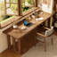 Ensemble de bureau rectangulaire en bois massif 70,87 "noyer clair