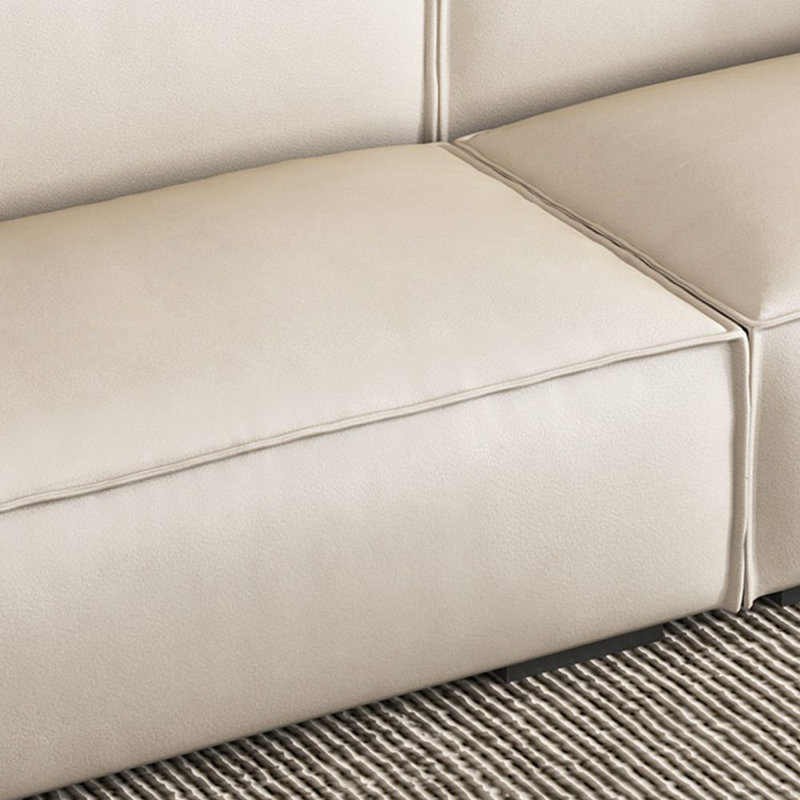 Coussin de canapé modulaire en similicuir blanc, Blanc