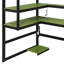 Lit mezzanine fonctionnel en bois avec bureau intégré et éclairage RVB-909922249