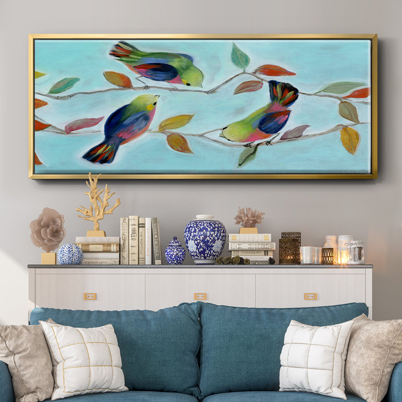 Bitty Birds I - toile encadrée, H 12 po x l 30 po