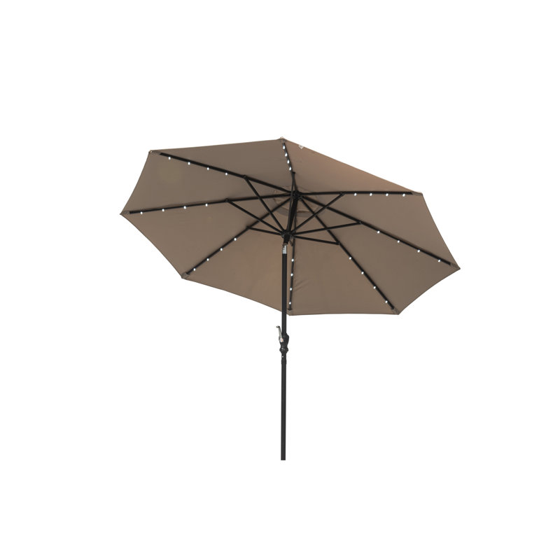 Parasol de marché solaire 9 'à DEL, Beige