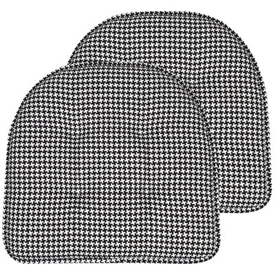 Houndstooth Stitch U Shaped Memory Foam 17" x 16" Chair Cushions