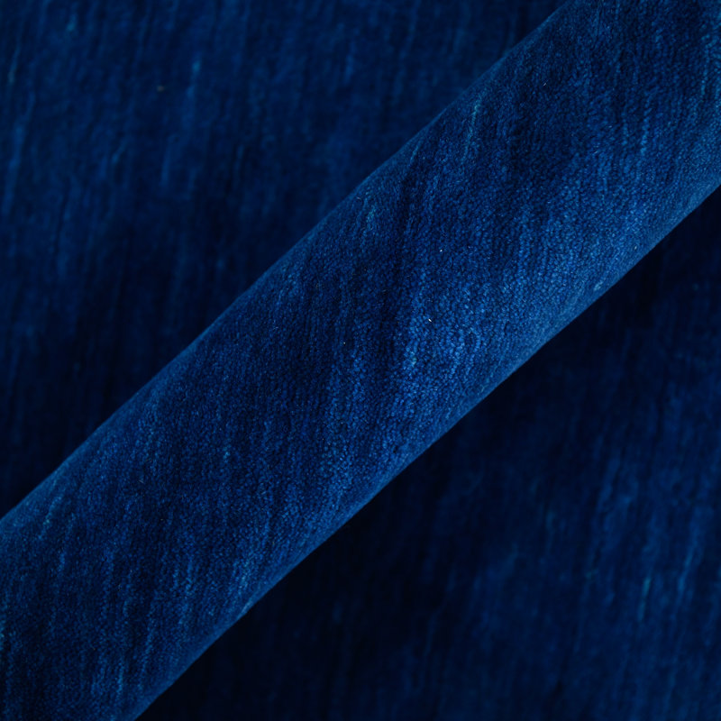 Tapis bleu en laine tissé à la main Chauvin, Rectangle 2 pi x 3 pi