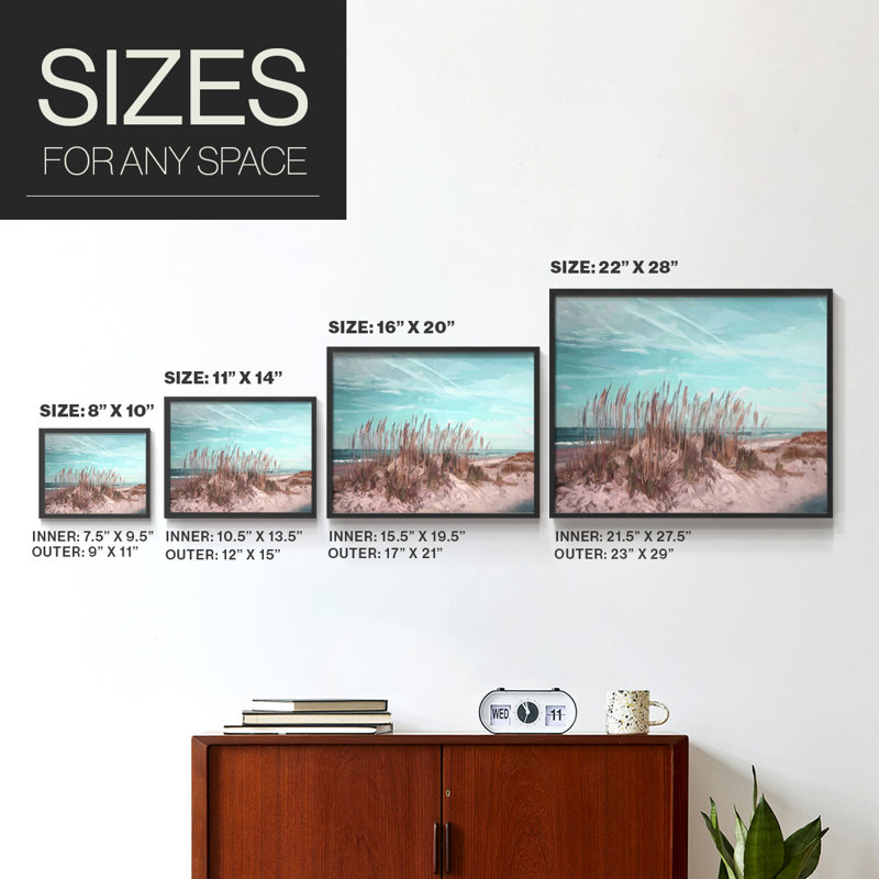 Dramatic Dunes III - Reproduction encadrée - Restickable, Noir, noir, noir, noir, H 16 po x l 20 po