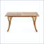 Table de salle à manger d'extérieur rectangulaire en bois massif avec finition en teck et plateau en acacia à lattes