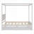 Storage Platform Canopy Bed, white finish solid wood full size for modern bedroom, no box spring required