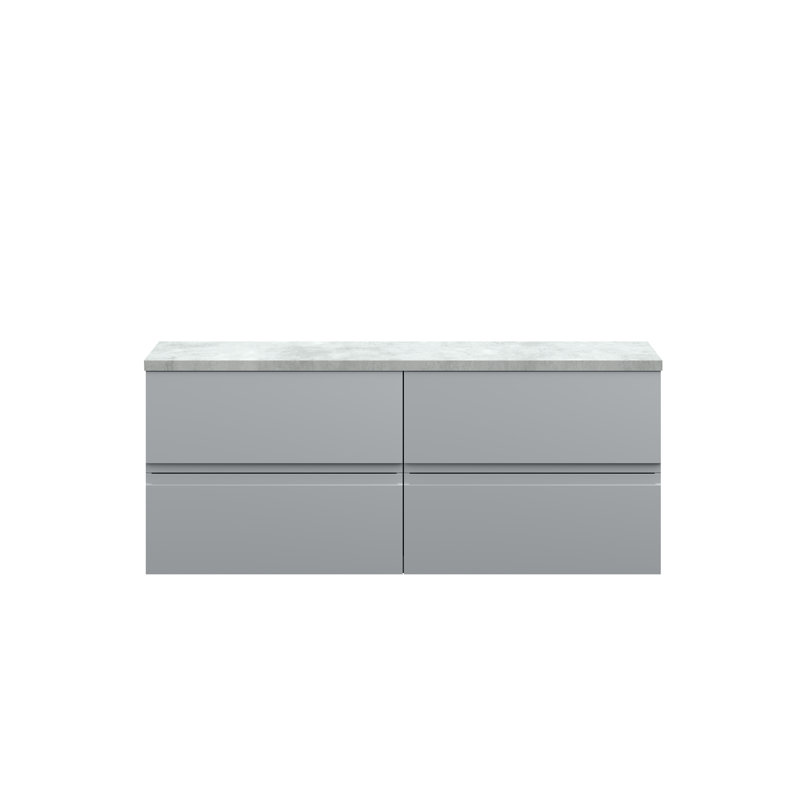 Urban 120.5cm Double Bathroom Vanity Base Only, Satin Grey