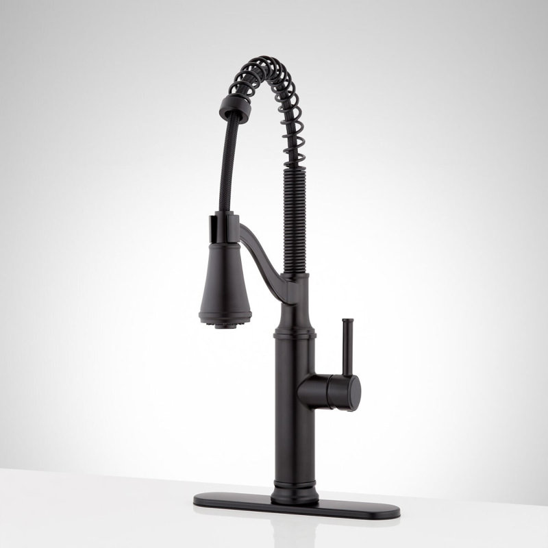 Caribana Pull Down Single Handle Kitchen Faucet with Accessories, Matte Black