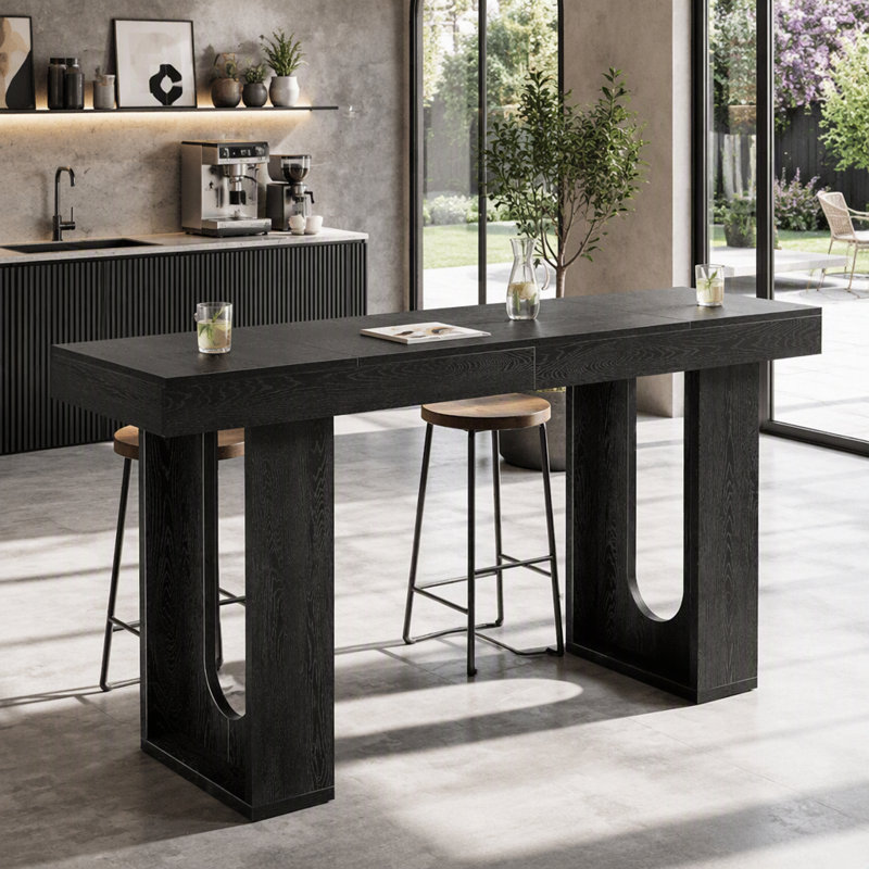 Table de bar longue, Noir