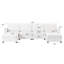 Grand canapé modulaire en chenille à 6 places en forme de U avec rangement et canapé moderne de 6 po, 123 po