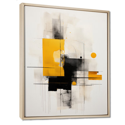 Fyke Grey Yellow Minimalism Purity Of Form I On Canvas Print
