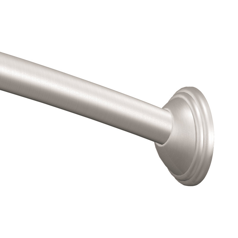 Tringle courbée à rideau de douche fixe 58,44", Nickel brossé
