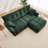 Sonny Chenille Tufted 2-Seater Sectional Sofa with Ottoman & Pillows-267608597