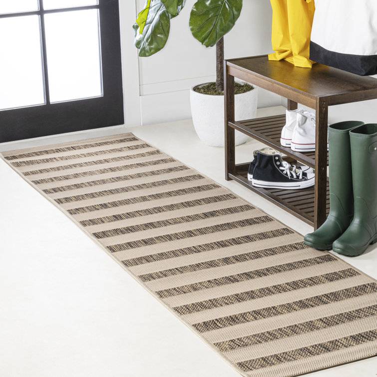 Hertel Wide Stripe Beige/Brown Indoor/Outdoor Rug