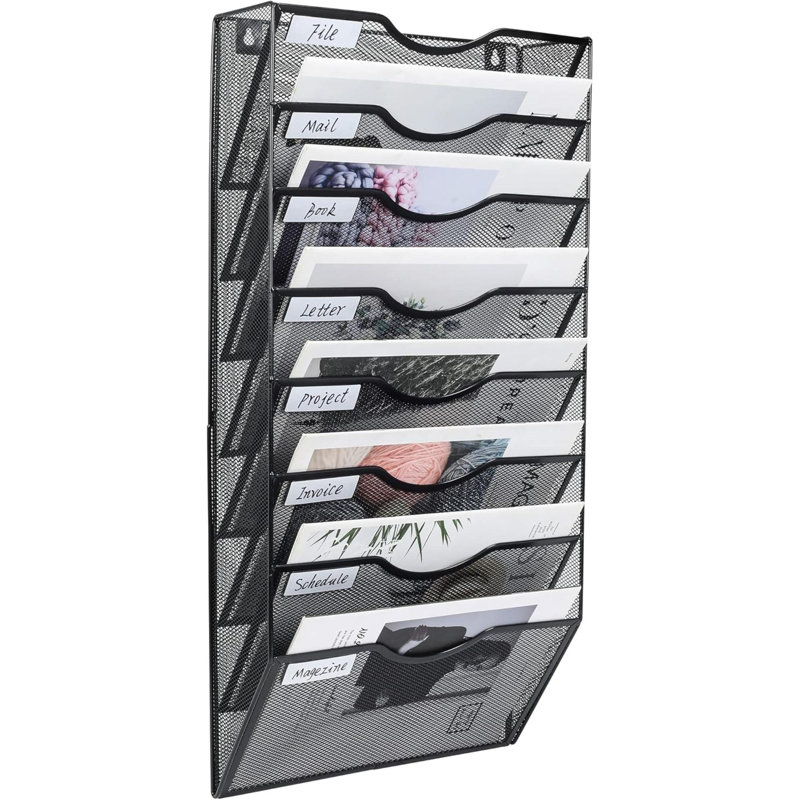 Metal Wall Organizer with Mail Storage
